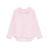 Camasi Philosophy Di Lorenzo Serafini Pink Striped Shirt With Ruffles Femei