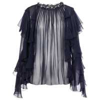 Bluze Alberta Ferretti Ruffled Blouse In Silk Femei