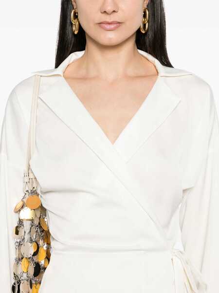 Bluze Philosophy Philosophy Di Lorenzo Serafini White Satin Wrap Blouse WHITE Femei (BM 16946172) 5