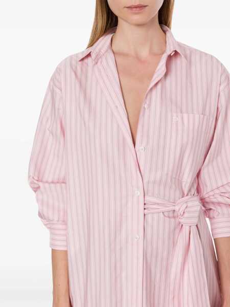 Rochii Philosophy Philosophy Di Lorenzo Serafini Striped Short Chemiser Dress With Belt PINK Femei (BM 16946247) 4