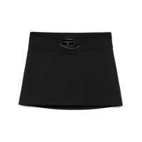 Fuste Diesel Diesel Black Mini Skirt With Cut-Out Logo