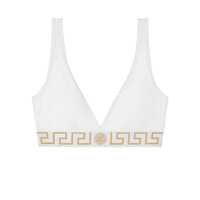 Sutiene Versace Triangle Bra In Stretch Cotton With Greek Key Pattern Femei
