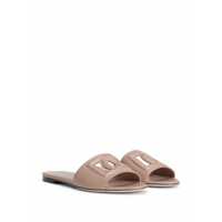 Sandale Dolce & Gabbana Dama - Sandale Dolce & Gabbana Dolce & Gabbana Dg Logo Leather Flat Sandals POWDER Femei (BM 16951491) - B-mall.ro