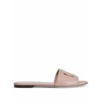 Sandale Dolce & Gabbana Dg Logo Leather Flat Sandals Femei