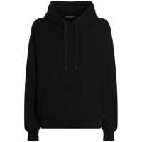 Pulovere Dolce & Gabbana Black Cotton Sweatshirt With Embossed Logo Barbati