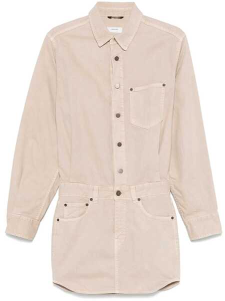 Rochii HAIKURE Tamu Beige Dress With Drop Shoulders And Logo Patch On The Back In Cotton Woman Beige Femei (BM 16957191) 1