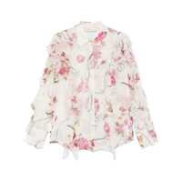 Camasi Blumarine White Silk Shirt Femei