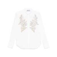 Camasi Blumarine White Shirt In Cotton With Sparkling Femei