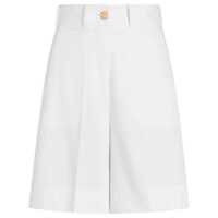 Pantaloni casual Patou White Casual High-Waisted Shorts With Gold Button Femei