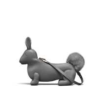 Genti de mana Thom Browne Grey Leather Rabbit Top Handle Bag Femei