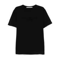Tricouri Alexander Wang Black Cotton T-Shirt With Logo Print Femei