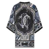 Tricouri Roberto Cavalli Blue Silk T-Shirt Femei