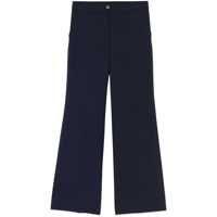 Pantaloni casual Semicouture Andrea Blue Flared Trousers Femei