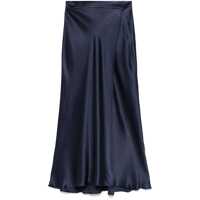Fuste Semicouture Midi Skirt In Navy Blue Femei