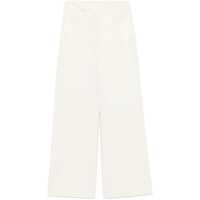 Pantaloni casual Semicouture White 'Alizee' Casual Trousers In Cotton Femei
