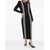 Balmain Zipped Long Dress With Rhinestoned Bands Black