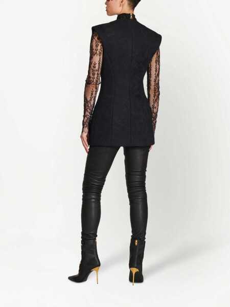 Veste casual Balmain Padded Lace Vest With Velcro Closure Black Femei (BM 16974934) 3