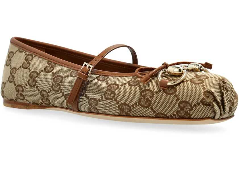 Balerini Gucci GG Ballerinas BEIGE EBONY/SUNDIAL Femei (BM 16975024) 2