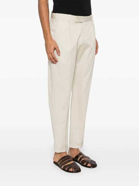 Pantaloni casual PT TORINO Trousers - REBEL 1 Pleat, Diagonal Pockets, Flap Back Pockets Beige Barbati (BM 16975293) 3