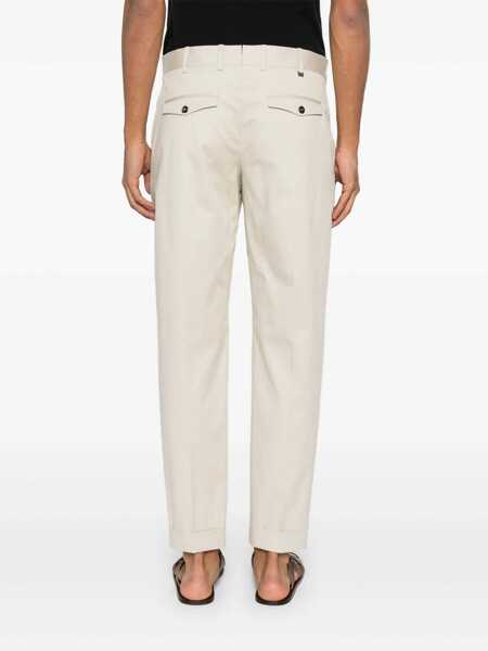 Pantaloni casual PT TORINO Trousers - REBEL 1 Pleat, Diagonal Pockets, Flap Back Pockets Beige Barbati (BM 16975293) 4