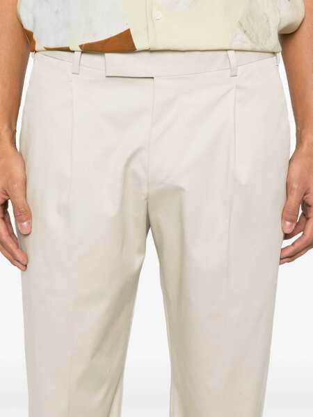 Pantaloni casual PT TORINO Trousers - REBEL 1 Pleat, Diagonal Pockets, Flap Back Pockets Beige Barbati (BM 16975293) 5