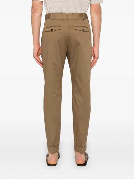 Pantaloni casual PT TORINO Trousers - REBEL 1 Pleat, Diagonal Pockets, Flap Back Pockets Brown Barbati (BM 16975296) 4