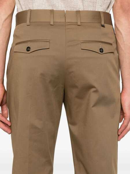 Pantaloni casual PT TORINO Trousers - REBEL 1 Pleat, Diagonal Pockets, Flap Back Pockets Brown Barbati (BM 16975296) 5