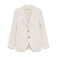 Geci Tagliatore Single-Breasted Jacket In Cotton And Linen Barbati