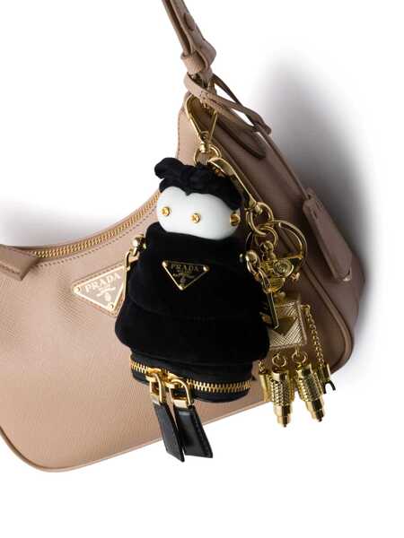 Accesorii Prada Prada Logo-Plaque Robot Bag Charm Black Femei (BM 16976466) 3