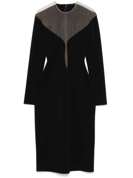 Rochii MUGLER Mugler Deep Neck Fit Midi Dress Clothing Black Femei (BM 16977258) 1
