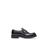 Mocasini Prada Chocolate Brushed Leather Loafers Barbati