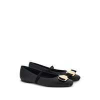 Balerini Dama - Balerini Salvatore Ferragamo Salvatore Ferragamo Black Leather Flats Black Femei (BM 16979526) - B-mall.ro