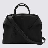 Genti Salvatore Ferragamo Black Leather Hug Top Handle Bag Barbati