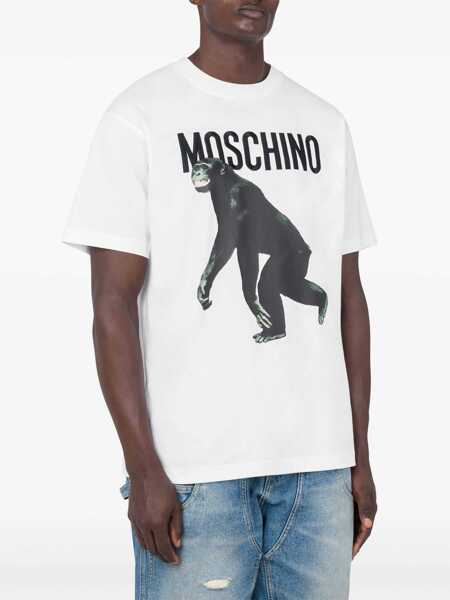 Tricouri Moschino Moschino Logo Embroidery T-Shirt WHITE Barbati (BM 16980618) 2