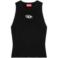 Topuri Diesel 'M-Caddix' Black Top With Oval D Logo Plaque On The Front In Viscose Blend Woman
