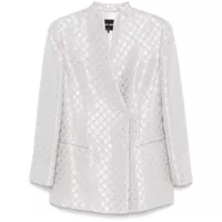 Geci Giorgio Armani Jacquard Jacket Geometry Micropaillettes Clothing Femei