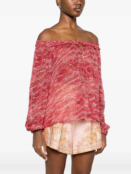 Bluze Isabel Marant Isabel Marant toile Vutti Red Flared Blouse With Print RED Femei (BM 16983228) 3