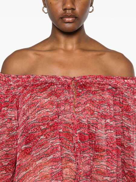Bluze Isabel Marant Isabel Marant toile Vutti Red Flared Blouse With Print RED Femei (BM 16983228) 5
