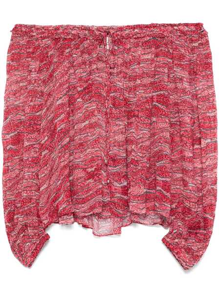 Bluze Isabel Marant Isabel Marant toile Vutti Red Flared Blouse With Print RED Femei (BM 16983228) 1