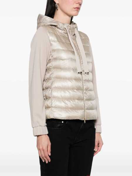 Geci de iarna Herno Herno Bimaterial Down Jacket With Hood Beige Femei (BM 16983702) 3