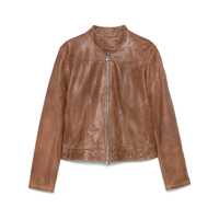 Geci Peuterey Caramel Brown Leather Jacket Femei