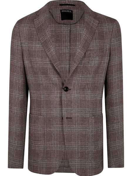 Geci ZEGNA Zegna Wool And Linen Jacket Clothing BROWN Barbati (BM 16985958) 1