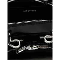 Genti de umar Self-Portrait Dama - Genti de umar Self-Portrait Self-Portrait Black Leather Curved Shoulder Bag Black Femei (BM 16986225) - B-mall.ro