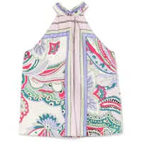 Topuri Liu Jo Multicolor Sleeveless Top With Collar Femei