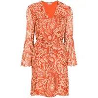 Rochii Liu Jo Short Multicolored Orange Dress With V-Neck Femei