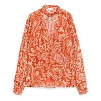 Bluze Liu Jo Semi-Transparent Orange Blouse With Floral Pattern Femei