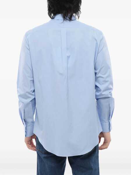 Camasi casual Alexander McQueen Cotton Shirt With Patch Breast-Pockets Light Blue Barbati (BM 16988485) 3