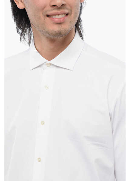 Camasi casual Brian Dales Nylon Stretch Shirt With Spread Collar White Barbati (BM 16988488) 3