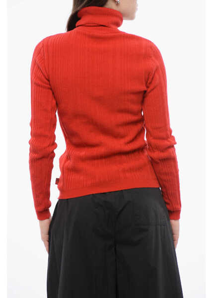 Pulovere Woolrich Ribbed Cashmere Blend Sweater With Turtleneck Red Femei (BM 16988533) 2