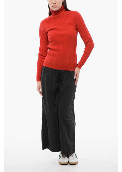 Pulovere Woolrich Ribbed Cashmere Blend Sweater With Turtleneck Red Femei (BM 16988533) 4